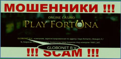 Информация об юр. лице Play Fortuna, ими является организация GLOBONET B.V.