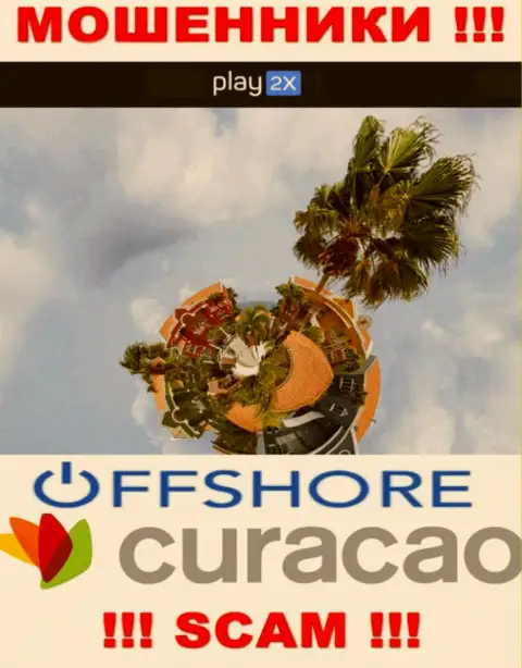 Кюрасао - офшорное место регистрации разводил Play2X, размещенное на их информационном сервисе