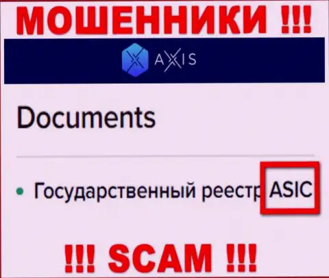 Компания AxisFund, как и орган, контролирующий их неправомерные манипуляции (ASIC) - это мошенники