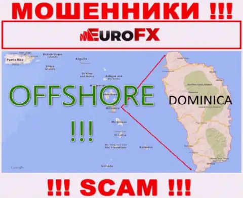 Dominica - офшорное место регистрации мошенников EuroFX Trade, опубликованное на их информационном сервисе