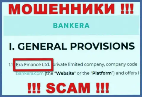 Era Finance Ltd управляющее организацией Bankera