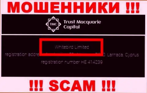 На официальном ресурсе Trust Macquarie Capital сказано, что указанной конторой владеет Whitebird Limited