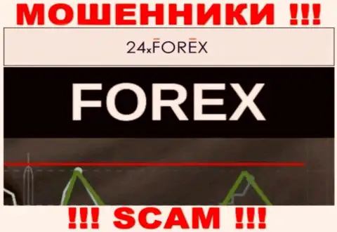 Не переводите средства в 24 ИксФорекс, сфера деятельности которых - FOREX