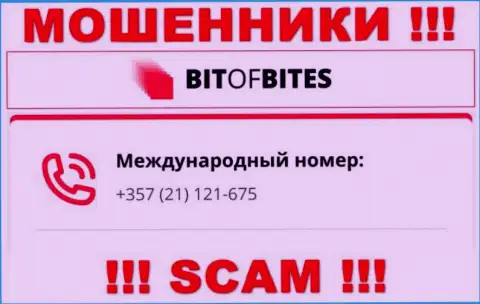 С какого номера телефона будут звонить мошенники из конторы BitOfBites Com неизвестно, у них их немало