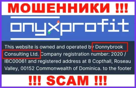 Юр. лицо компании Оникс Профит - это Donnybrook Consulting Ltd, информация взята с официального сайта
