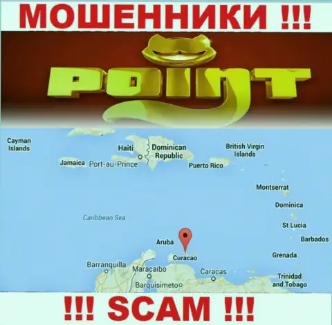 Компания Point Loto зарегистрирована очень далеко от слитых ими клиентов на территории Curacao