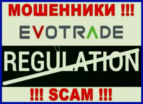 На сайте мошенников EvoTrade нет ни слова об регуляторе этой компании !!!