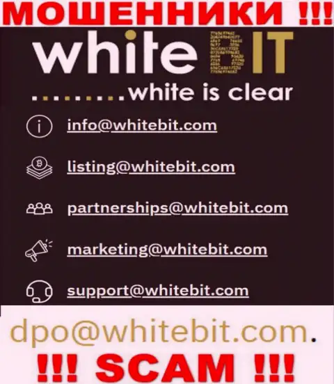 Лучше избегать всяческих контактов с internet-лохотронщиками WhiteBit Com, даже через их адрес электронного ящика