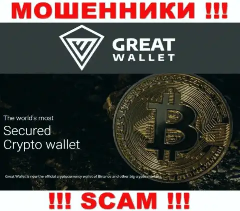 Крайне опасно совместно работать с Great-Wallet, предоставляющими услуги в области Криптовалютный кошелек