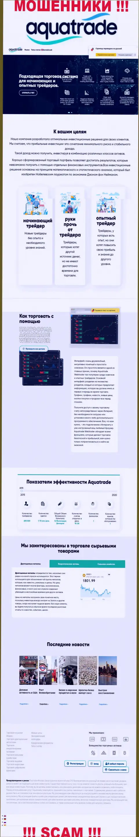 AquaTrade Cc - это интернет-портал мошенников и ворюг AquaTrade Cc