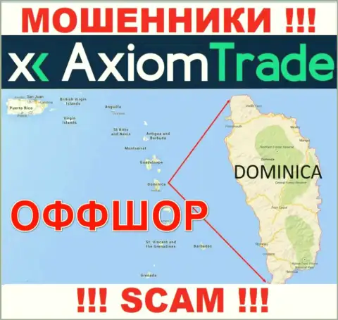 AxiomTrade специально скрываются в оффшоре на территории Commonwealth of Dominica, internet махинаторы