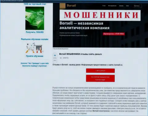 Обзор scam-проекта Borsell Ru - это ЖУЛИКИ !