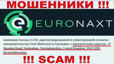 Юридический адрес конторы EuroNax у нее на ресурсе ложный - это СТОПУДОВО МОШЕННИКИ !