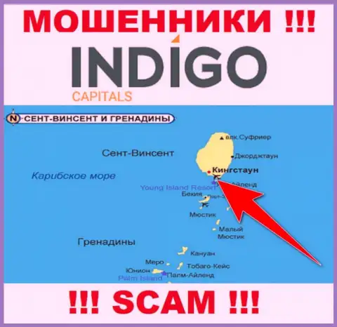Мошенники ИндигоКапиталс Ком находятся на офшорной территории - Кингстаун, Сент-Винсент и Гренадины