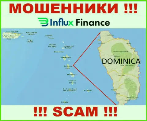 Организация InFluxFinance - это internet-кидалы, обосновались на территории Commonwealth of Dominica, а это оффшорная зона