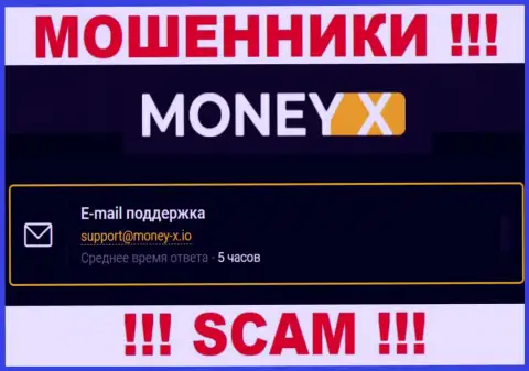 Не контактируйте с мошенниками MoneyX через их e-mail, засвеченный на их портале - обуют
