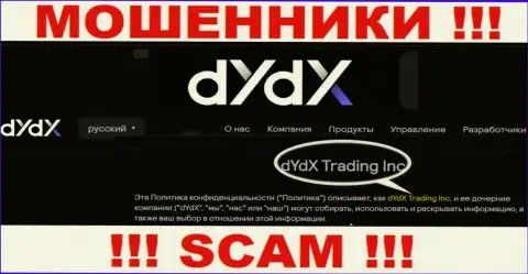 Юридическое лицо организации dYdX - это dYdX Trading Inc