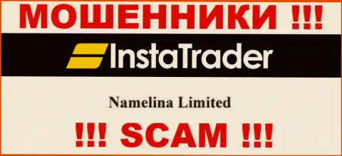 Юридическое лицо конторы ИнстаТрейдер - это Namelina Limited, информация взята с официального сайта