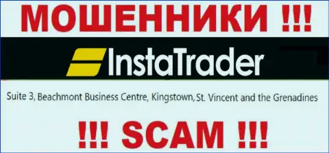 Suite 3, Beachmont Business Centre, Kingstown, St. Vincent and the Grenadines это оффшорный адрес регистрации InstaTrader, откуда ОБМАНЩИКИ надувают людей