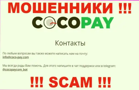 Контактировать с Coco-Pay Com слишком опасно - не пишите к ним на адрес электронной почты !!!