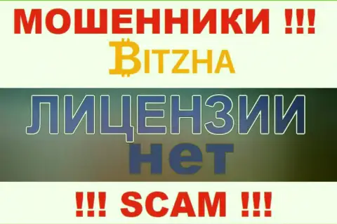 Мошенникам Bitzha24 Com не дали лицензию на осуществление деятельности - отжимают вложенные деньги