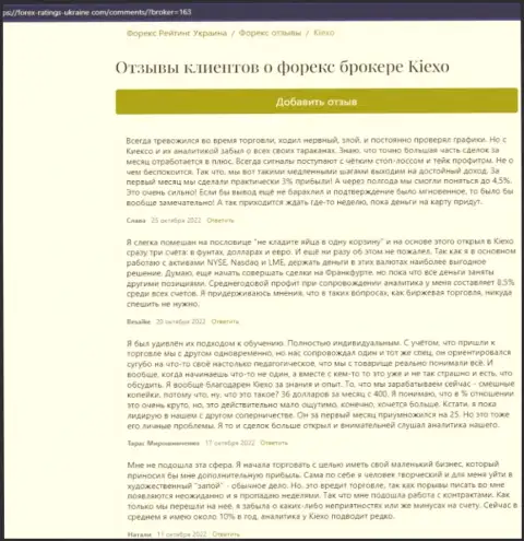 Достоверные отзывы валютных игроков об условиях торговли дилера KIEXO LLC, опубликованные информационном портале Forex Ratings Ukraine Com