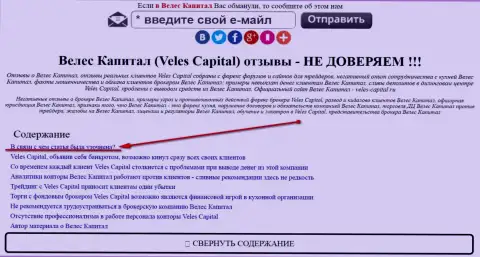 Велес Капитал видно в зеркале veles-kapital.com (официальный web-ресурс)