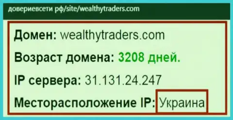 Украинская прописка брокерской компании Wealthy Traders, согласно информации web-ресурса довериевсети рф