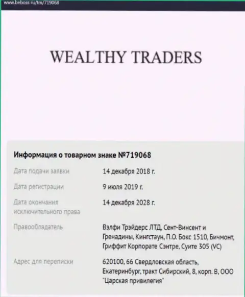 Данные о брокерской компании Wealthy Traders, взяты на интернет-сервисе бебосс ру